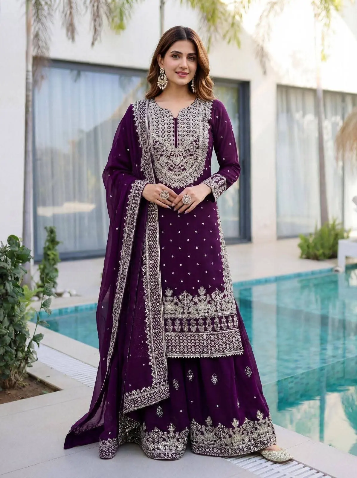 Picture of Premium Soft Jorjet With sequence embroidery And Inner Attached Ready Maede Party Wear dress