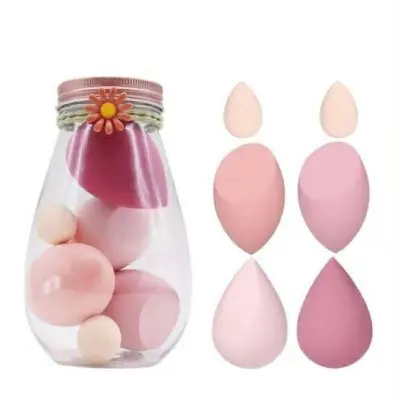 Picture of 6pcs Beauty Blender Sponge Makeup Puff Set With Bottle