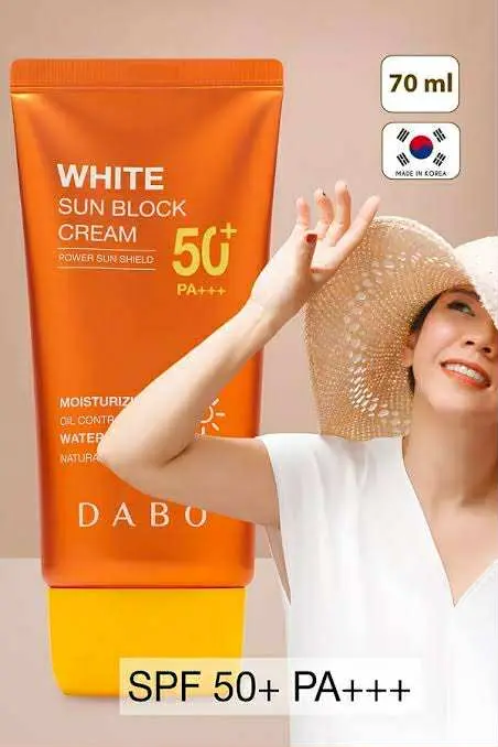 Picture of Dabo White Sun Block Power Sun Shield 50+ Moisturizing Sun Cream Gor Men & Women - 50 ML
