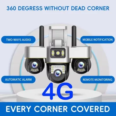 Picture of New 3 Lens 3 Display Advance PTZ 4G Outdoor Waterproof Camera 