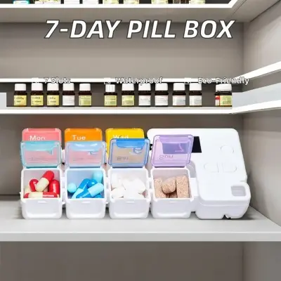 Picture of Smart 7-Day Pill Timing Reminder Medicine Storage Organizer Weekly Drug Box