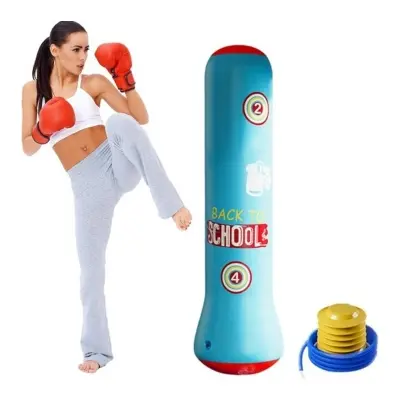 Picture of Kids Boxing Set Inflatable PVC Punching Bag RED Water Filled Heavy Ring Bouncer Funny Fitness Equipment