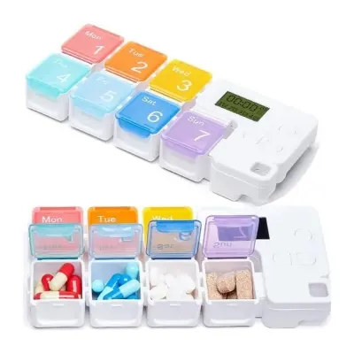 Picture of Smart 7-Day Pill Timing Reminder Medicine Storage Organizer Weekly Drug Box