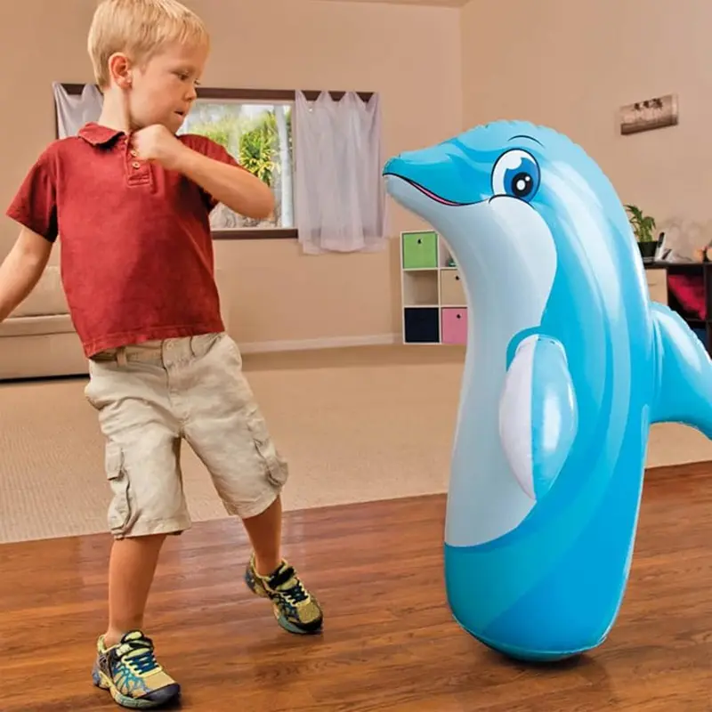 Picture of Penguine Kids Boxing Set Inflatable PVC Punching Bag Water Filled Heavy Ring Bouncer Funny Fitness Equipment