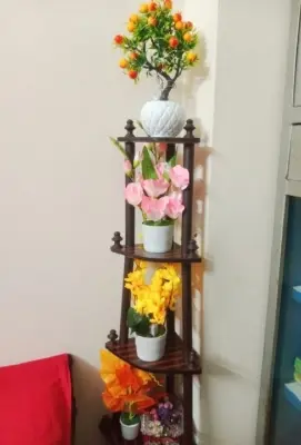 Picture of 5 Layer Shelve Rack Corner Table Display Furniture Decorative Foldable Shelf Finish DIY
