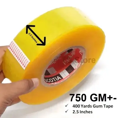 Picture of 1 pcs Gum Tape 400 Yards 2.5" 750GM Scotch Tape For Packaging - Clear