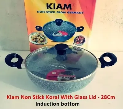 Picture of Kiam Marble Coated Karai With Glass Lid 28cm - Multicolor