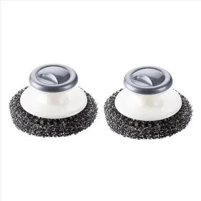 Picture of Stainless Steel Scrubber Heavy Duty Pot Scrubbers with Handle, Cleaning Brush Wash for Dish - Silver