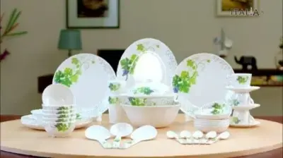 Picture of Italiano Melamine Snodrop 52 Piece Crazie Dinner Set - Different Colors - Elevate Your Dining Experience - Easy To Use and Clean - Multicolor