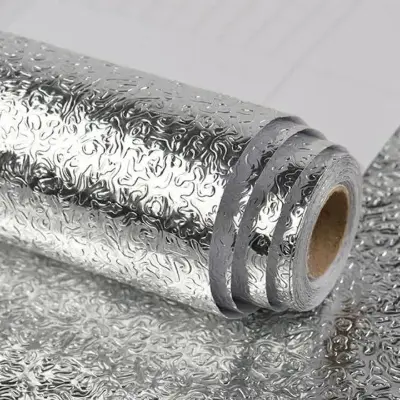Picture of Aluminum Foil Paper Kitchen Stickers Waterproof Self-Adhesive Wallpaper - Multicolor