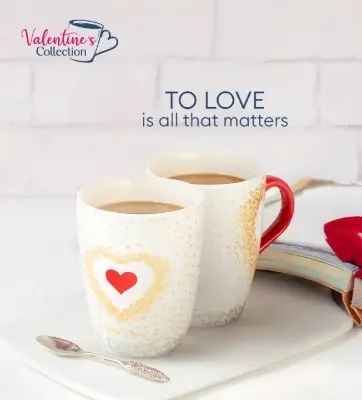 Picture of 2 Sprinkled Heart Mugs For Couple - White