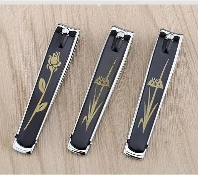 Picture of nail clippers 1 Piece Creative Black BTRAP slanted Stainless Steel Nail Clippers