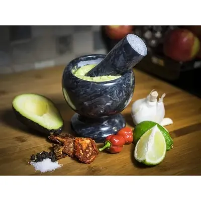 Picture of Handheld Marble Mortar and Pestle Set - Ash - Multicolor