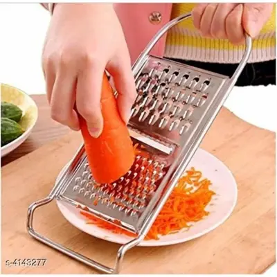 Picture of 3 in 1 Vegetable Grater Silver hand greater for cheese potato Fruit Multifunctional Vegetable Cutter - Multicolor