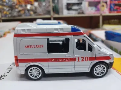 Picture of 120 ambulance, police car, toy car, doctor, children, simulated car model, large boy girl, engineering fire truck - White
