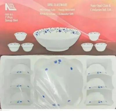 Picture of 7-Piece Ceramics Soup Set - Firni Set- Enjoy Your Soups And Desserts In Style With This Elegant Ceramics Set - Multicolor