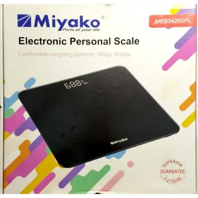 Picture of Accurate Weight Measurement with Miyako Digital Weight Machine/Miyako Electrical Personal Scale MEB-3429RNB - Your Reliable Partner for Health - Black
