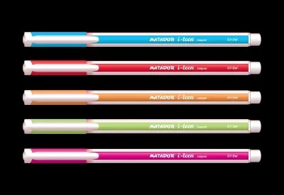 Picture of Matador i-Teen Rio Ball Pen Black Ink - (12Pcs) - Multicolor