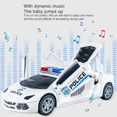 Picture of PinShang Boys 1:36 Police Car Toys Simulation 2-door Pull-back Car Model Ornaments - Multicolor