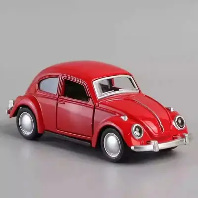 Picture of 1:32 retro classic simulation alloy car model pull back boy children's toys classic car cross-border wholesale open door - Red