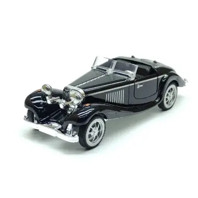 Picture of 1:32 retro classic simulation alloy car model pull back boy children's toys classic car cross-border wholesale open door - Black