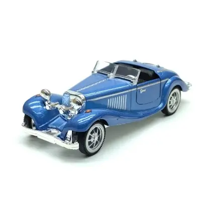 Picture of 1:32 retro classic simulation alloy car model pull back boy children's toys classic car cross-border wholesale open door - Blue