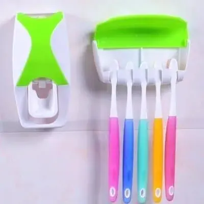 Picture of Automatic Toothpaste Dispenser and Brush Holder Set - Multicolor