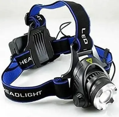 Picture of Rechargable LED Head Lamp Flash Light Torch - Black - Multicolor