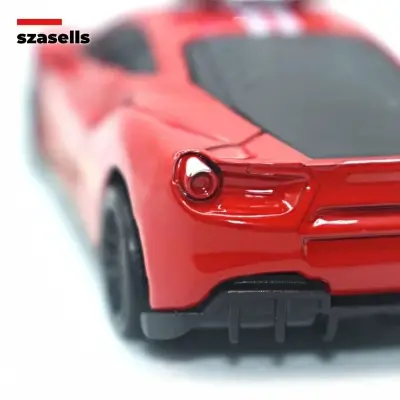 Picture of Diecast Metal Car 1/38 Black Super Cop Car Edition Front Doors Open - Size Approx. 4 inch - Collectible Pull - Red