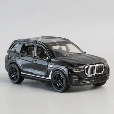 Picture of BMW X7 car model children's alloy toy car pull back door open car ornaments boy baby gift - Black