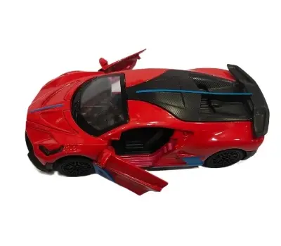 Picture of Bugatti Super Sports Car Feature: 4 Doors Open,Light on,Pull back,Sound Die-cast car - Red