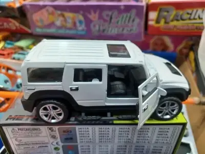 Picture of 1:32 Scale Hummer Scaled Model Metal Pull Back Die Cast with Light & Sound - White - White