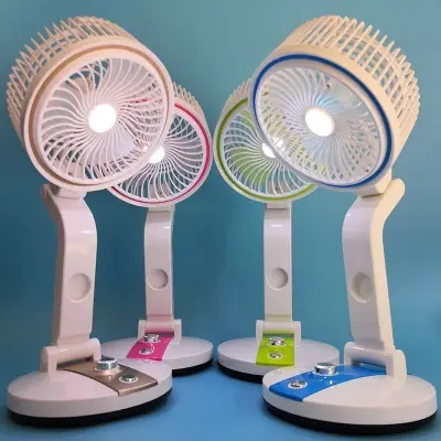 Picture of New Rechargeable Folding Table Fan with Led Light - Multicolor