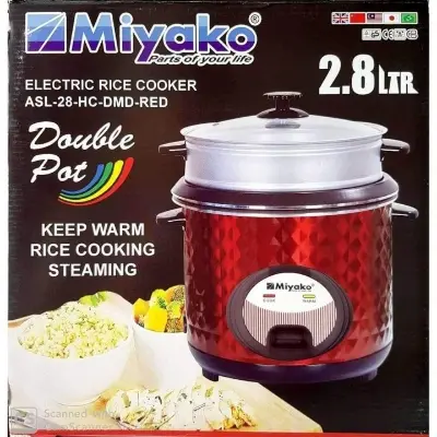 Picture of Miyako Electric Rice Cooker ASL-28-HC DMD-RED Double Pot 2.8 L - Red