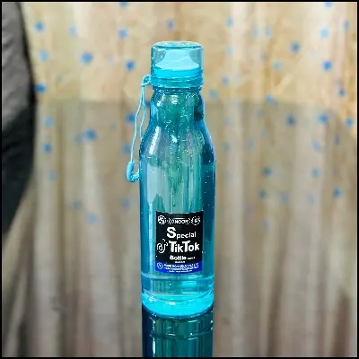 Picture of BPA Free Plastic Water Bottle 550ml - Food Grade Reliable And Safe Container Bottle for Fridge, Office, School, Gym (1 Pcs) - Blue