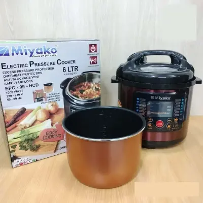 Picture of 6 Liter Miyako Electric Pressure Cooker Cooker EPC-09 DOUBLE POT - Red