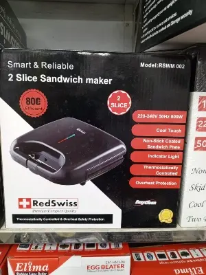 Picture of RedSwiss Sandwich Maker RSWM-002 with Sandwich Plate, Grill Plate & Waffle Plate - Black