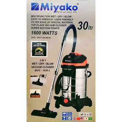 Picture of Miyako 30 L 1600 W Vacuum Cleaner (model MVC-1630L)