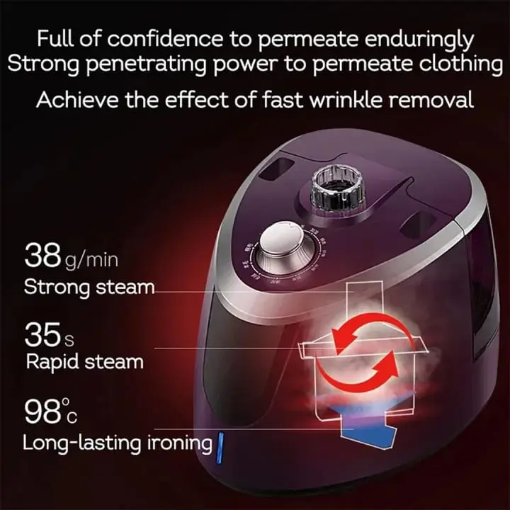 Picture of Miyako Steam Iron Vertical Steam Steamer for Clothes, 1950W Telescopic Double Posts Steamer for Commercial Home - Multicolor