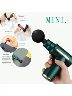 Picture of portable mini massager deep tissue Therapy Rechargeable Mini Gun Massager Body massage, Electric - Black