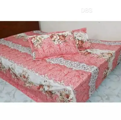 Picture of King Size Bed Sheet Cotton Multicolor With 2 Pillow Covers Dbs