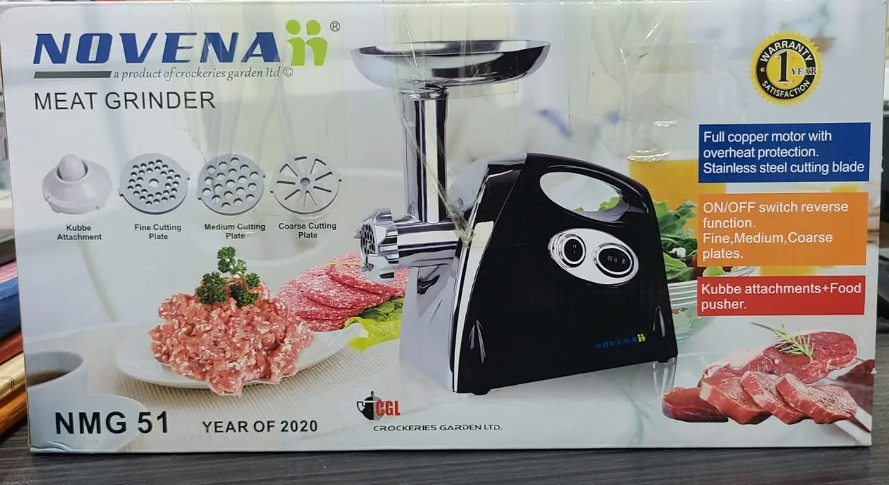 Picture of Meat Grinder - 1HP 800W Max Power - ETL Stainless Steel Meat Grinder Mincer Sausage Stuffer, Stainless Steel Blade and Plates and 1 Sausage Maker - Multicolor