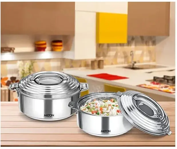 Picture of MILTON Galaxia 2500 Double Walled Stainless Steel Casserole, 2.45 Litres , Food Grade , BPA Free , Hot And Cold - Multicolor