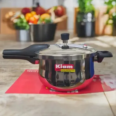 Picture of Kiam Stainless Steel Outer Lid Pressure Cooker KSPC-6.5(6.5 Liter - Silver