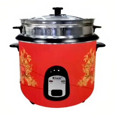 Picture of Kiam Straight Glass Lid (One SS Bati & One Coating Bati) Full Body SFB-5704 - Red