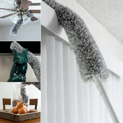Picture of Extendable Microfiber Dusting Duster Handle Telescopic Duster Dust Cleaner Home Cleaning Brush Sweeping Ceiling Dust Artifact - Multicolor