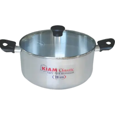 Picture of Alu. Casserole with Glass Lid 28 cm - Silver