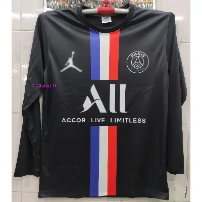 Picture of Psg Football Jersey (Full Sleeve)- Black - Black