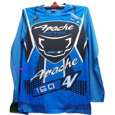 Picture of Apache Biker Jersey (Full Sleeve)- Navy Blue - Jersey - Blue