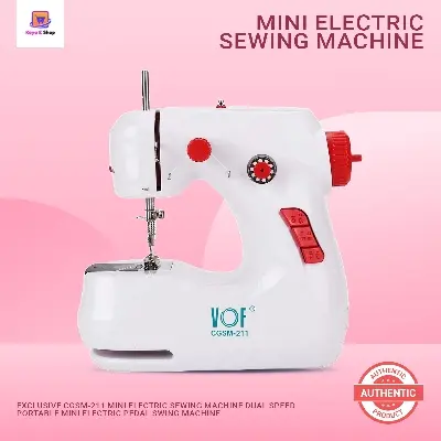 Picture of Exclusive CGSM-211 Mini Electric Sewing Machine Dual Speed Portable Mini Electric Pedal Swing Machine